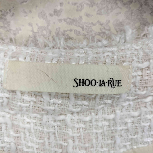 シューラルー SHOO・LA・RUE ノーカラー 金釦ツイード ミドルジャケット レディース L