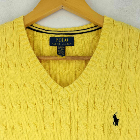 ポロラルフローレン POLO RALPH LAUREN スモールポニー刺繍 Vネック ケーブルニット ベスト メンズ JPN:XL