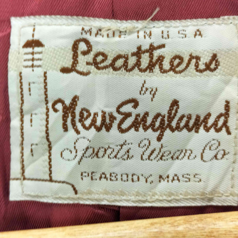 New England USA製 レザーカーコート レディース