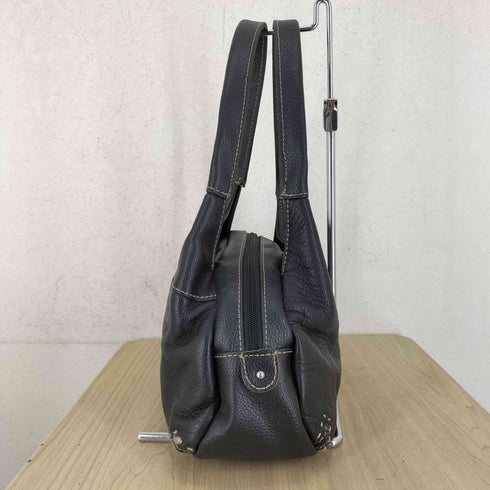 shrunk leather シボ革 レザー ステッチ デザイン ハンドバッグ Y2K レディース