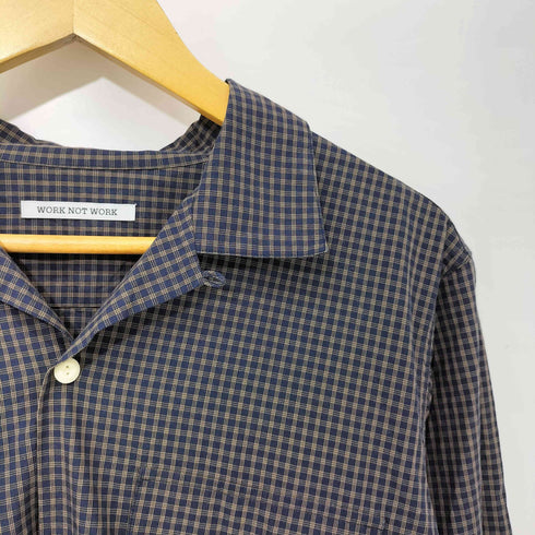 ワークノットワーク work not work Checked Open collar Shirts チェック 開襟 長袖シャツ メンズ JPN:M