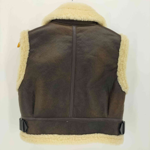 ザラ ZARA ムートン ダブルフェイス クロップド ベスト レディース import:S