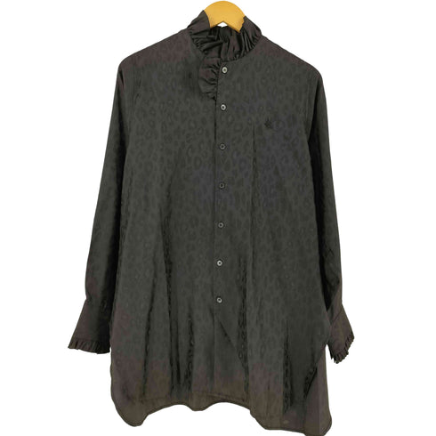 ロドリリオン RhodolirioN 25AW Frill Stand Collar Shirt Leopard レディース O/S