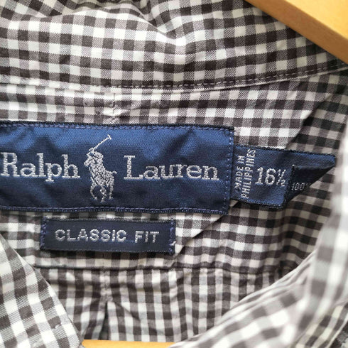 ラルフローレン RALPH LAUREN 90S CLASSIC FIT ポニー刺繍 L/S ギンガムチェック ボタンダウン シャツ メンズ import:L