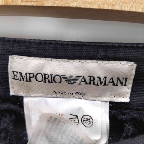 エンポリオアルマーニ EMPORIO ARMANI 90~00s MADE IN ITALY イタリア製 コットン ストレート ワイド パンツ LAMPOジップ シンチバック レディース EUR:40-42