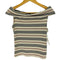 バーバリーブルーレーベル BURBERRY BLUE LABEL ボーダー柄 オフショル ノースリーブ カットソー レディース import:M