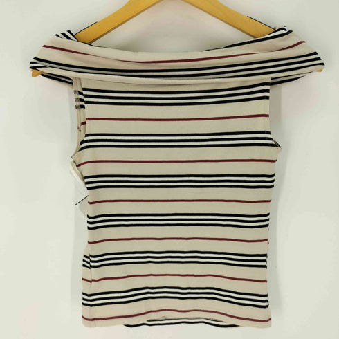 バーバリーブルーレーベル BURBERRY BLUE LABEL ボーダー柄 オフショル ノースリーブ カットソー レディース import:M