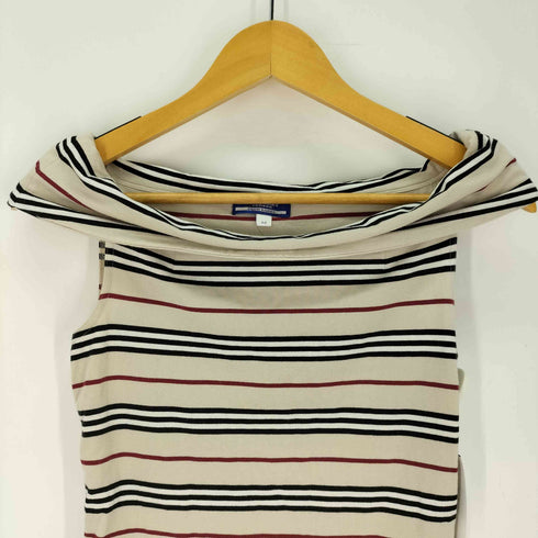 バーバリーブルーレーベル BURBERRY BLUE LABEL ボーダー柄 オフショル ノースリーブ カットソー レディース import:M