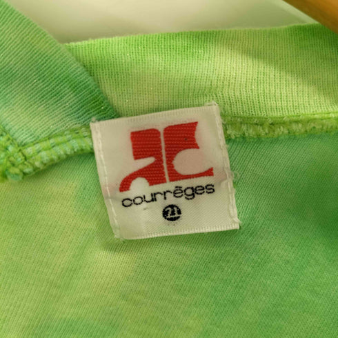 クレージュ courreges スパンコールロゴ ラメ ノースリーブ シャーリング カットソー レディース EUR:38