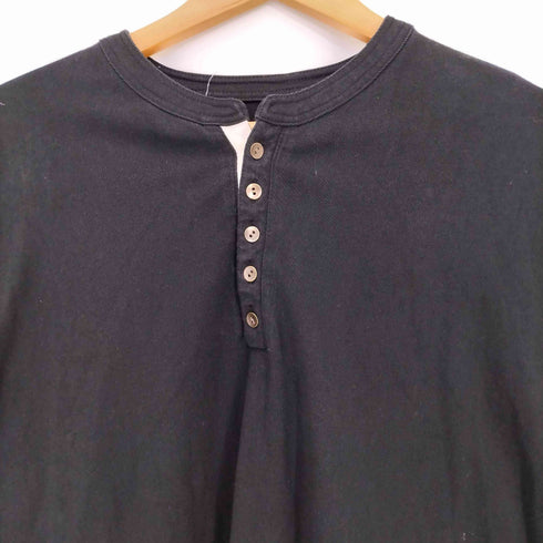 Aphlotus ヘムラウンド ヘンリーネック LS カットソー 長袖Tシャツ メンズ JPN:M