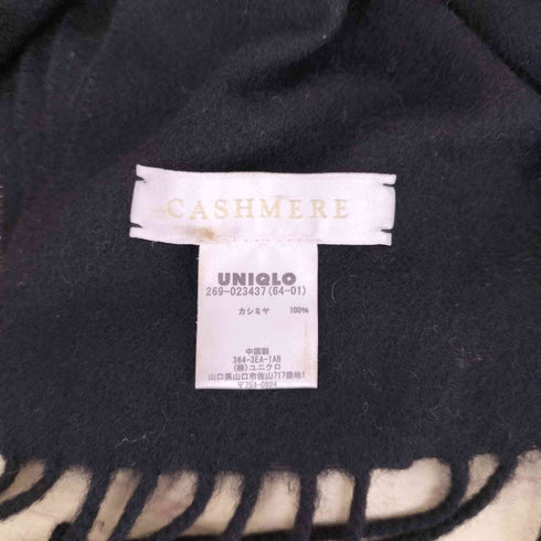 ユニクロ UNIQLO CASHMERE カシミヤ100% フリンジ マフラー レディース