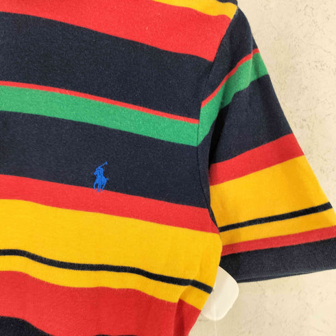 ポロバイラルフローレン Polo by RALPH LAUREN ポニー刺繍 マルチカラー ボーダー ポロシャツ メンズ import:M