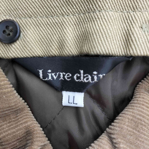 Livre claire ライナー付き 襟コーデュロイ カバーオール ジャケット レディース LL