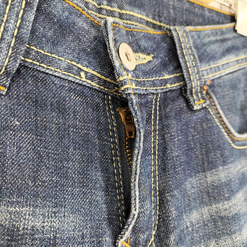 ディーゼルインダストリー Diesel Industry 00S ウォッシュ色落ち加工 ローライズ フレアデニムパンツ レディース US:28-29