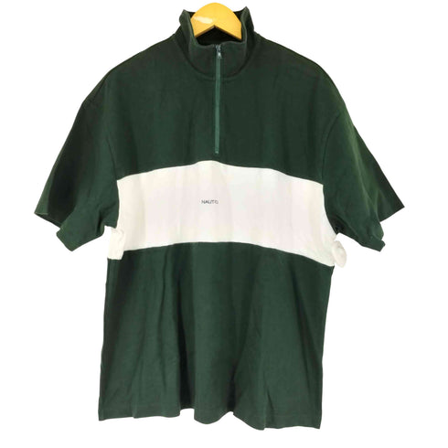 ノーティカ NAUTICA Panel Border Half Zip Tee パネル ボーダー ハーフジップ Tシャツ メンズ JPN:L