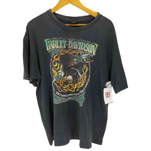 ハーレーダビッドソン HARLEY-DAVIDSON USA製 袖&裾 シングルステッチ イーグルプリントTシャツ メンズ import:XL
