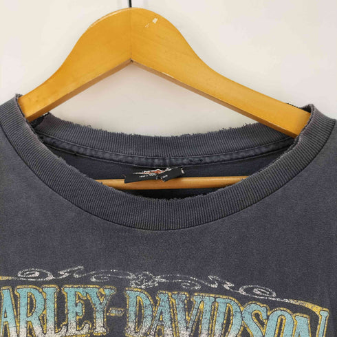 ハーレーダビッドソン HARLEY-DAVIDSON USA製 袖&裾 シングルステッチ イーグルプリントTシャツ メンズ import:XL