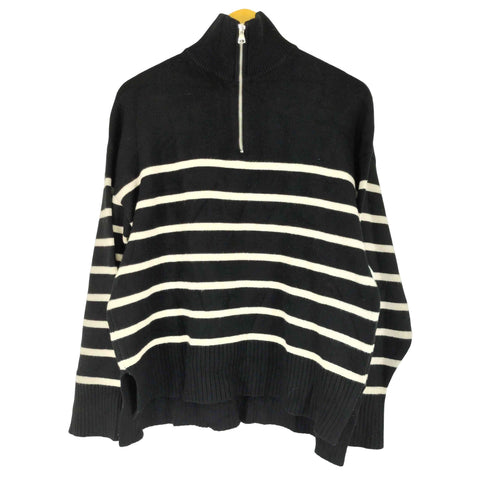 ザラ ZARA ハーフジップ ボーダー ニット レディース import:M