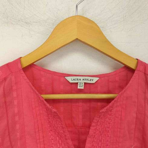 ローラアシュレイ LAURA ASHLEY スキッパーネック 刺繍 ワンピース レディース US:6