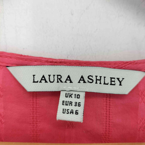ローラアシュレイ LAURA ASHLEY スキッパーネック 刺繍 ワンピース レディース US:6