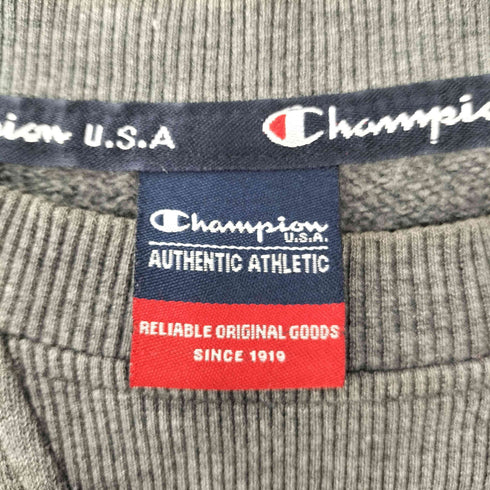 チャンピオン Champion 00S 前V 刺繍 袖 目あり スウェット メンズ 105