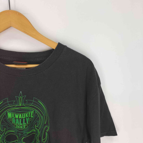 HOTLEATHERS スカルプリントTシャツ メンズ import:L