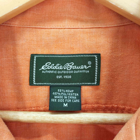 エディーバウアー Eddie Bauer ヘンプコットン オープンカラー シャツ メンズ import:M