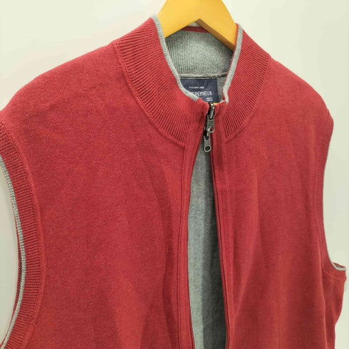 ダニエルクレミュ DANIEL CREMIEUX スタンドカラー ジップアップ ニット ベスト ダブルジップ メンズ import:XL