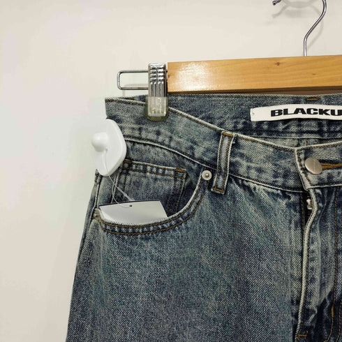 BLACKUP ウォッシュ加工 カーゴデニムパンツ レディース