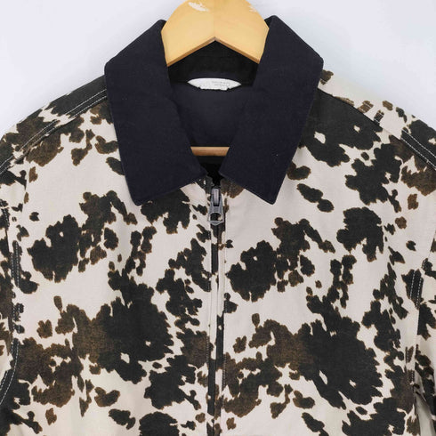 ザラ ZARA カウ アニマルプリント ワークブルゾン メンズ import:L