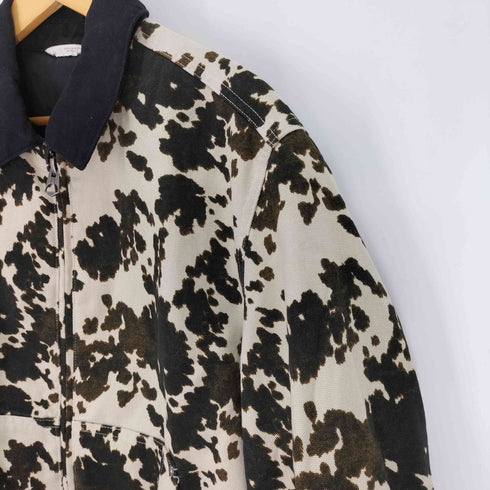 ザラ ZARA カウ アニマルプリント ワークブルゾン メンズ import:L