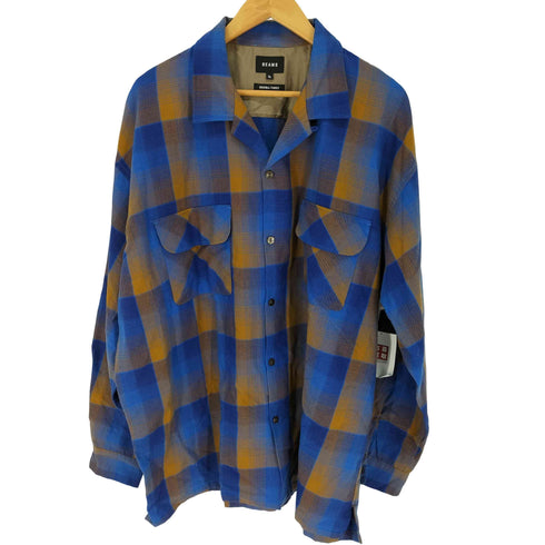 ビームス BEAMS オンブレチェックイージーフィットオープンカラー メンズ import:XL