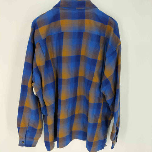 ビームス BEAMS オンブレチェックイージーフィットオープンカラー メンズ import:XL
