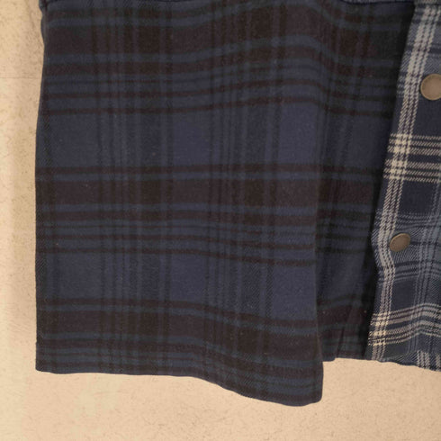 トミージーンズ tommy jeans OVERSIZED FIT チェック 切替 スナップ ウエスタン デニム シャツ ジャケット メンズ S