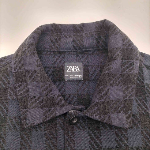 ザラ ZARA チェック柄 ブルゾン ジャケット ジャガード メンズ import:L