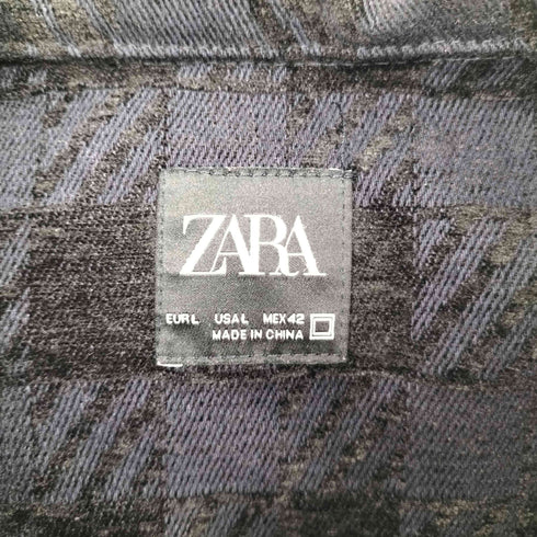 ザラ ZARA チェック柄 ブルゾン ジャケット ジャガード メンズ import:L