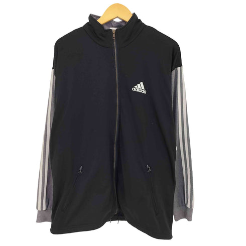 アディダス adidas 90s~00s 万国旗タグ 両面パフォーマンスロゴ刺繍 袖切替 トラックジャケット 裾ドローコード メンズ import:L