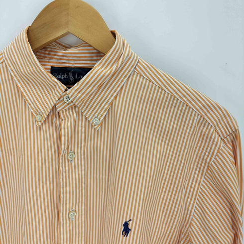ラルフローレン RALPH LAUREN CLASSIC FIT スモールポニー刺繍 ストライプ 長袖 ボタンダウンシャツ メンズ 15 1/2