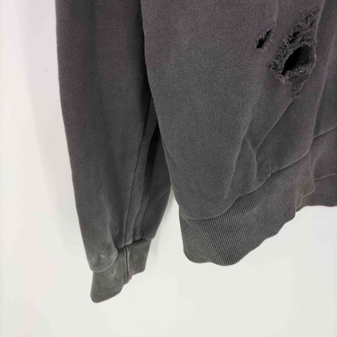 Vintage Logo Sweat フロントロゴプリント ダメージ加工 バンド クルーネックスウェット メンズ import:L