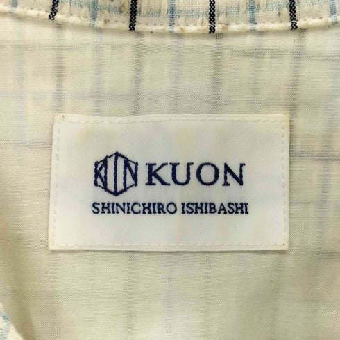 クオン kuon チェック柄 オープンカラー半袖シャツ メンズ JPN:L