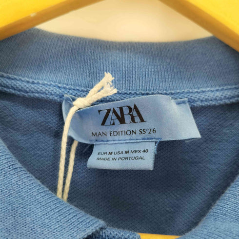 ザラ ZARA ガーメントダイ ダメージ加工 ポロシャツ メンズ import:M