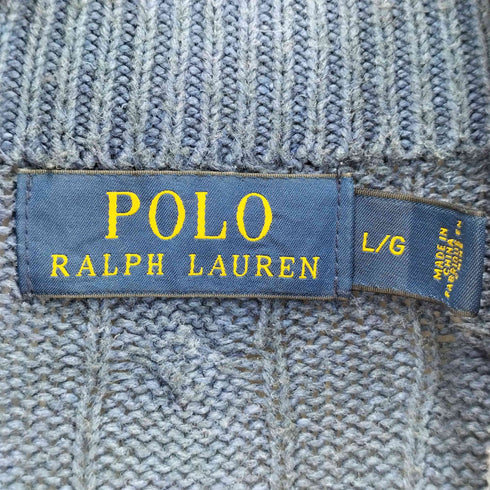 ポロラルフローレン POLO RALPH LAUREN ポニー 刺繍 シルク100% ハーフジップ ニット メンズ import:L