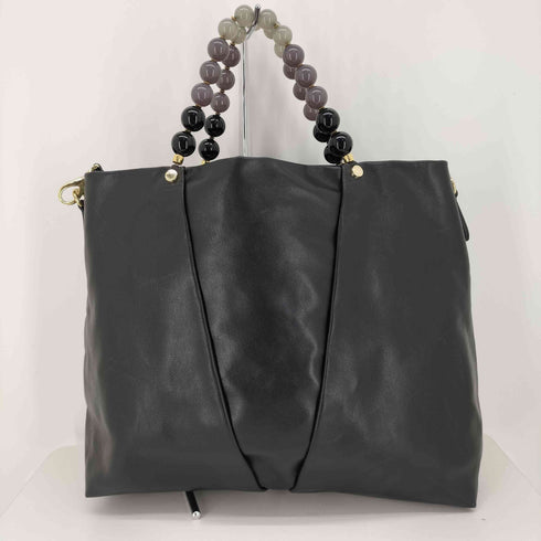 ROBERTA GANDOLFI イタリア製 数珠ハンドル 2way レザー トートバッグ レディース