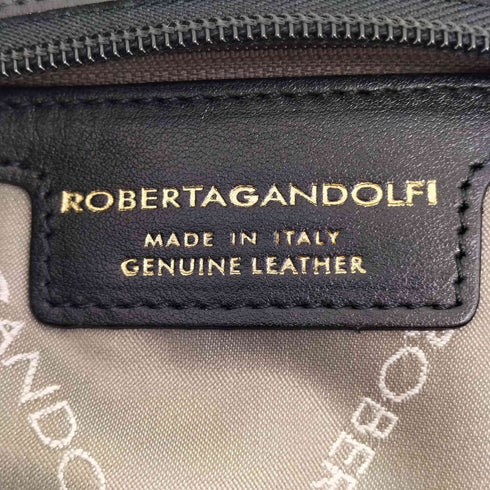 ROBERTA GANDOLFI イタリア製 数珠ハンドル 2way レザー トートバッグ レディース