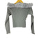 グレイル GRL 2Wayファーオフショルダーリブニットトップス レディース import:M