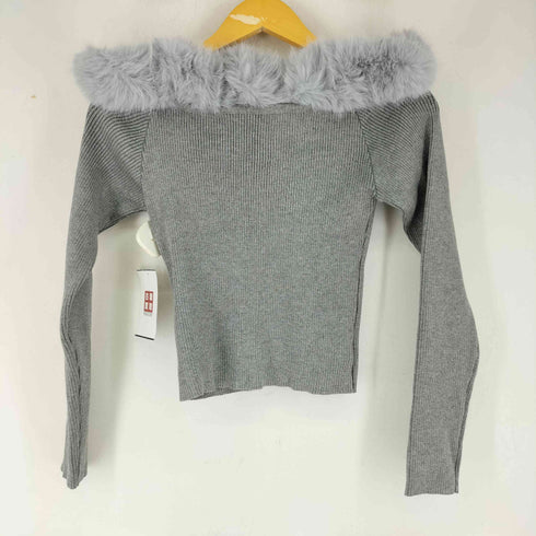 グレイル GRL 2Wayファーオフショルダーリブニットトップス レディース import:M