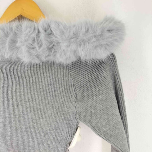 グレイル GRL 2Wayファーオフショルダーリブニットトップス レディース import:M