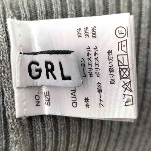 グレイル GRL 2Wayファーオフショルダーリブニットトップス レディース import:M