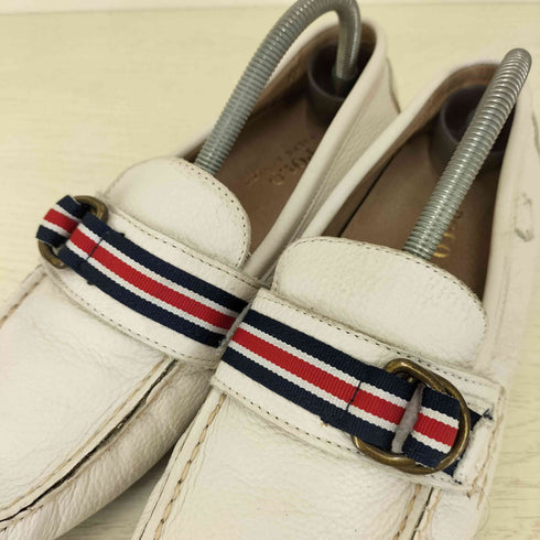 ポロラルフローレン POLO RALPH LAUREN ストライプ バックル レザー ドライビング シューズ メンズ US:9