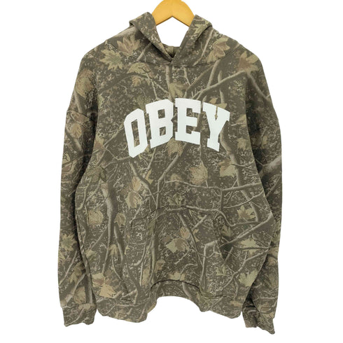 オベイ OBEY COLLEGIATE PULLOVER HOOD カレッジエイトフーデッドフリース メンズ JPN:L
